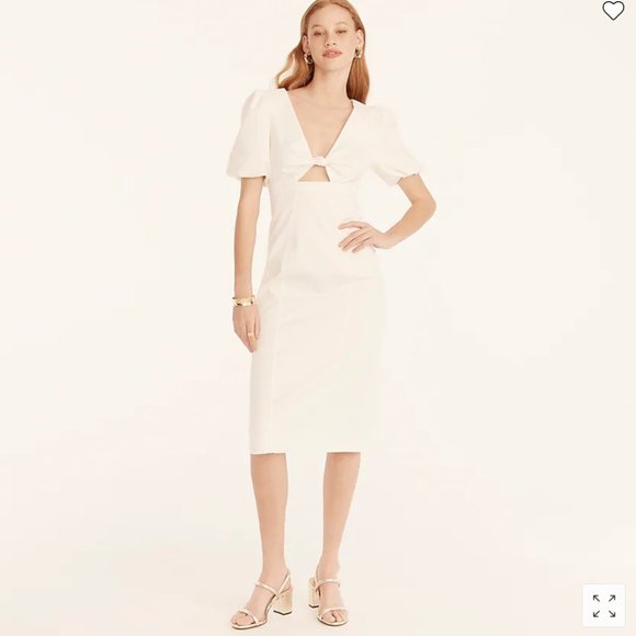 J. Crew Dresses & Skirts - 🩷J CREW Cutout puff-sleeve dress in cotton twill - size 12 - Black